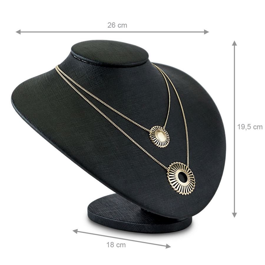 Busto Expositor Grande para Gargantilhas - 18x26x19,5 cm. Dunny Preto