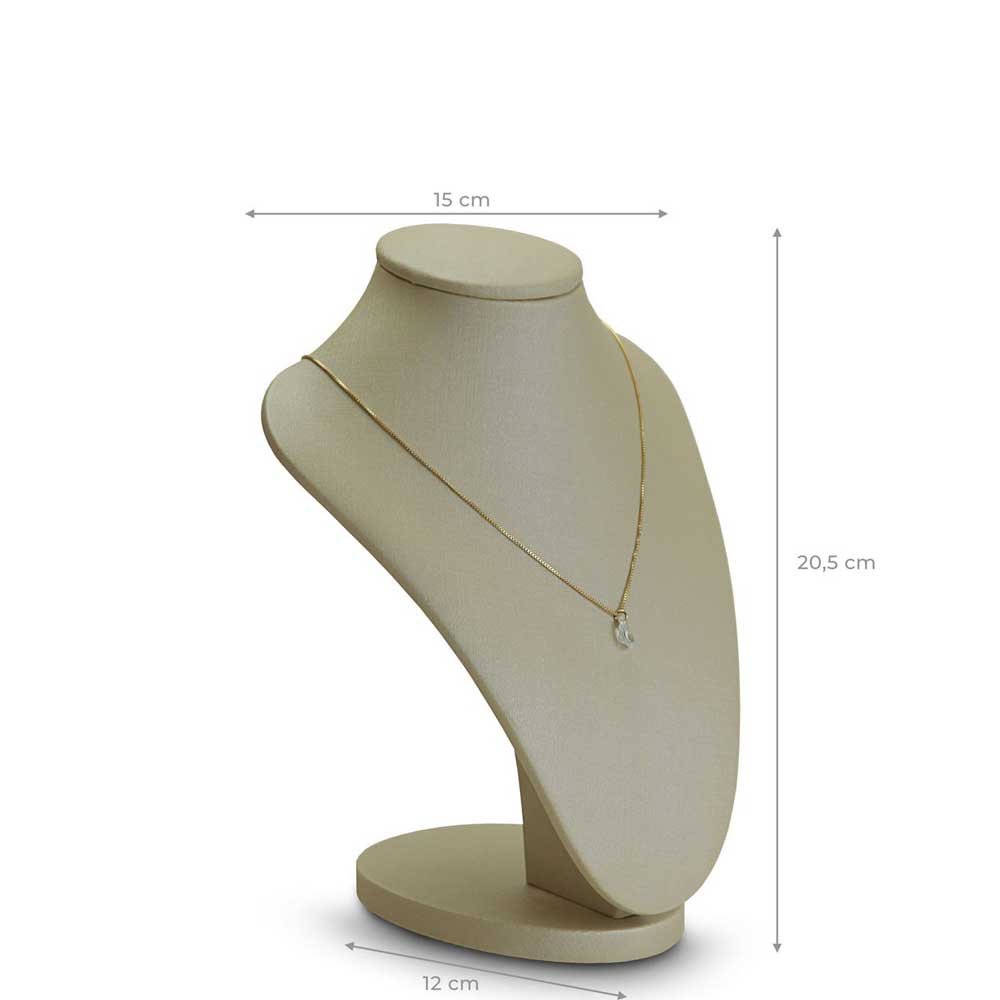 Busto Expositor Pequeno para Gargantilhas - 16x14x21 cm. Dunny Champagne