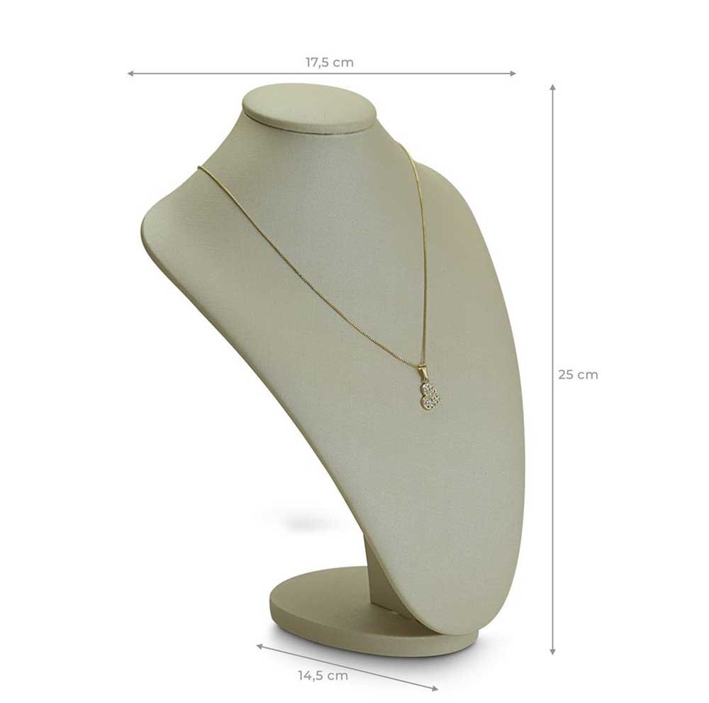 Busto Expositor Médio para Gargantilhas - 18x15x25 cm. Dunny Champagne