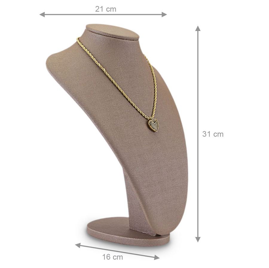 Busto Expositor Grande para Gargantilhas - 21x16x30,5 cm. Dunny Capuccino