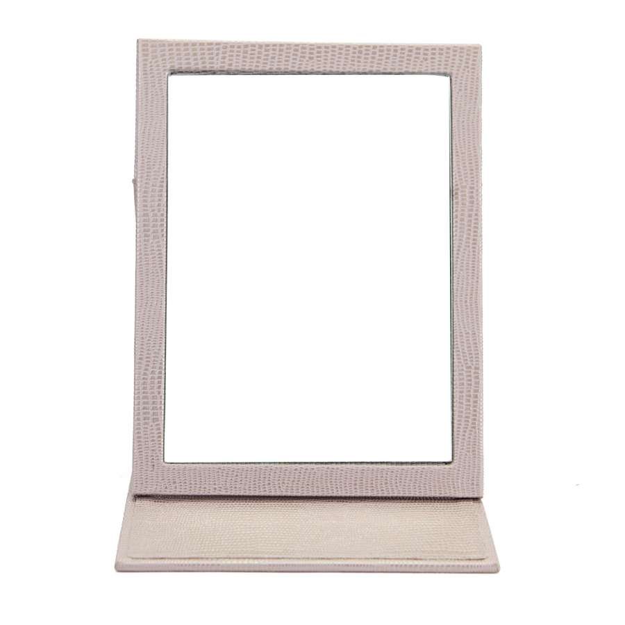 Espelho Dobrável - 14,5x19,5 cm Reptil Rosa Blush