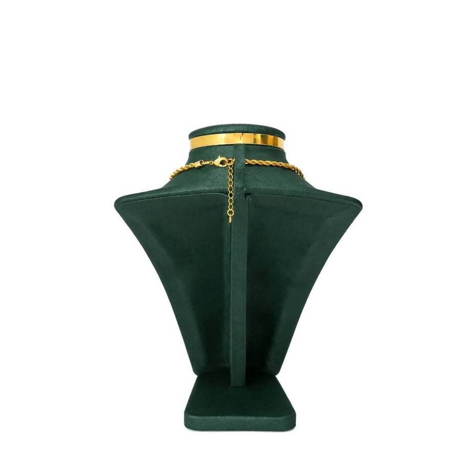 Busto Linea Metalic Pequeno 11x16x20cm Dunny Verde - Dourado Metalizado