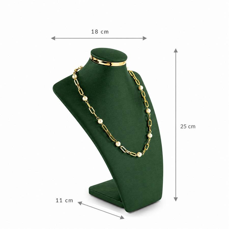 Busto Expositor Linea Metalic médio 11x18x25cm Dunny Verde - Dourado Metalizado