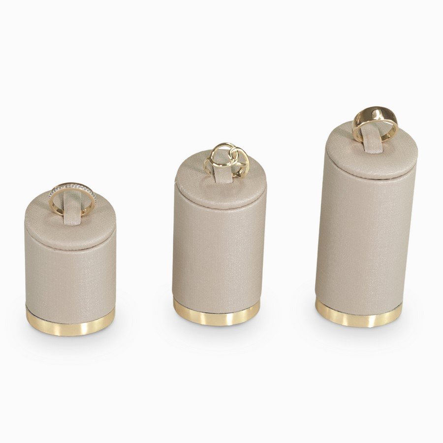 Expositor Trio Anéis Melodia - 8,5x4,0x4,0 cm. Dunny Champagne - Dourado Metalizado