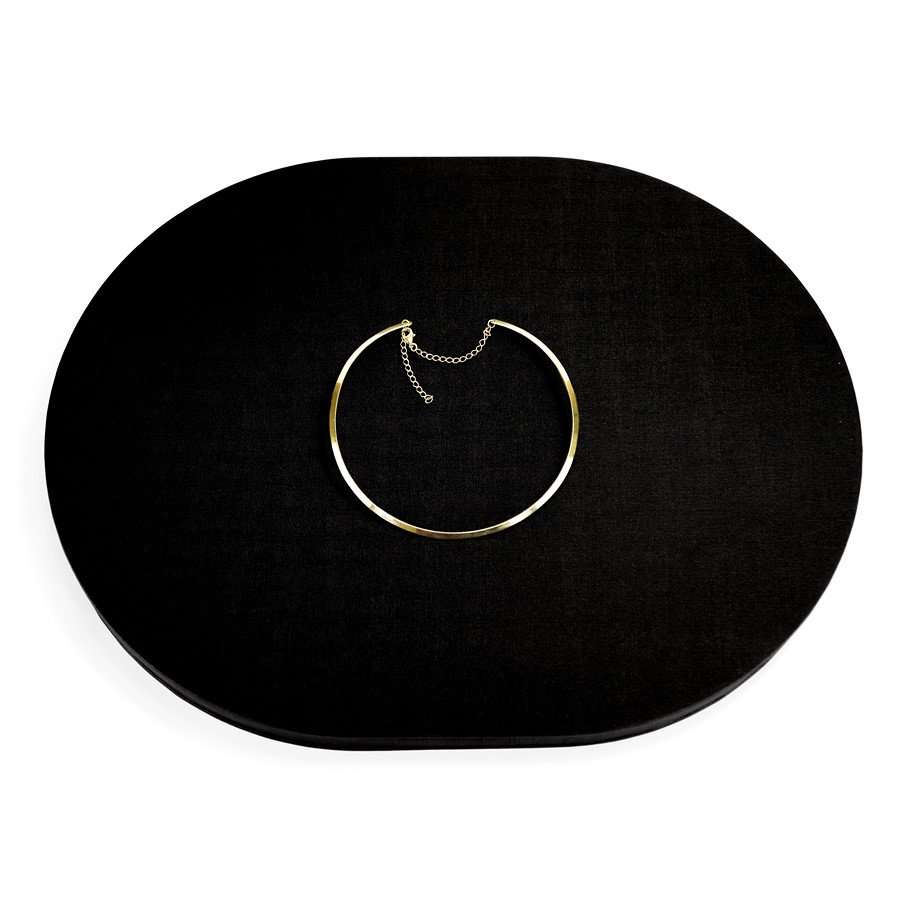 Base Expositora Oval Harmonia - 2,5x40x31 cm. Dunny Preto