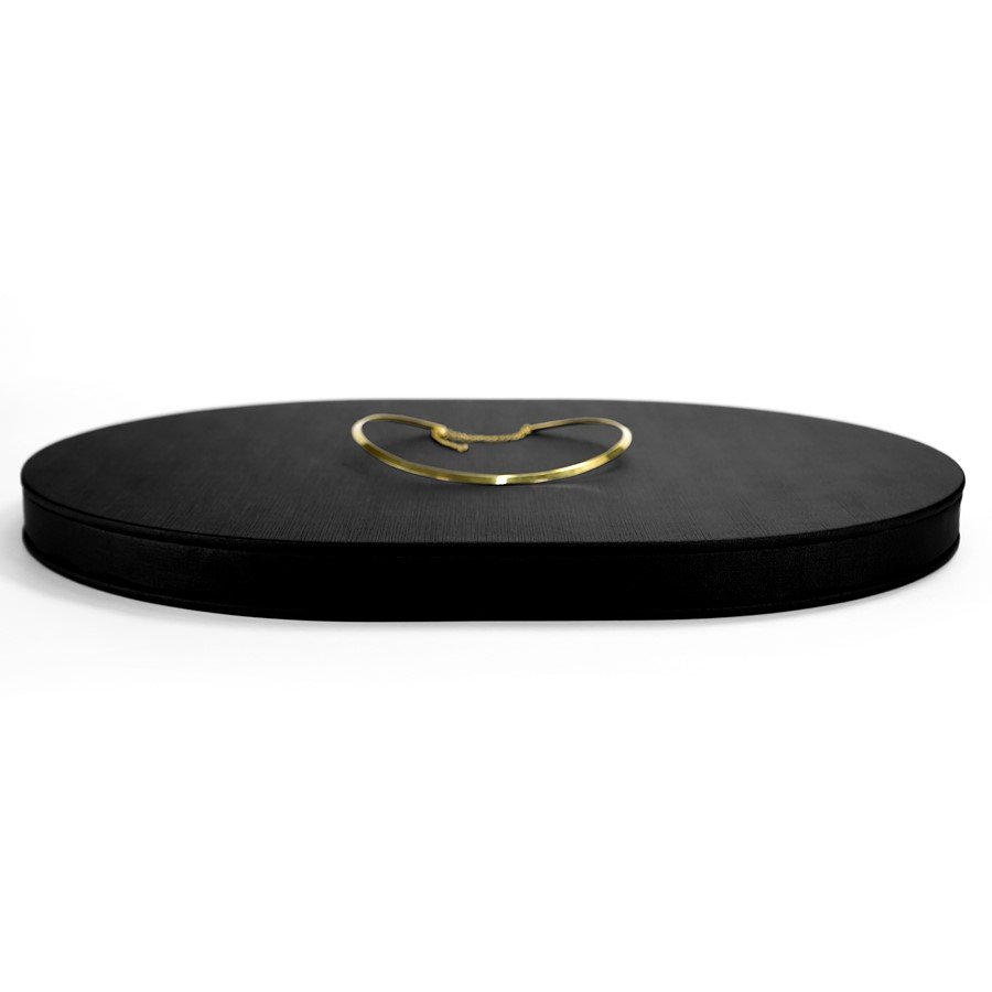 Base Expositora Oval Harmonia - 2,5x40x31 cm. Dunny Preto