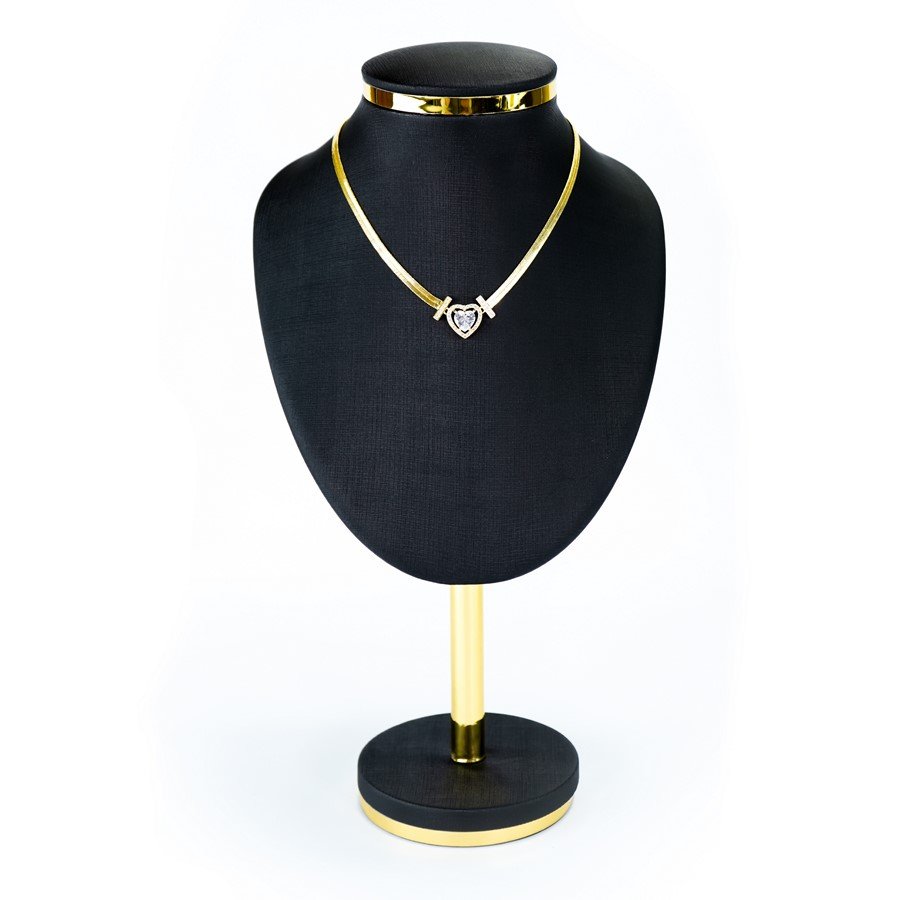 Busto Melodia M - 32,5x17,5 cm. Dunny Preto - Dourado Metalizado