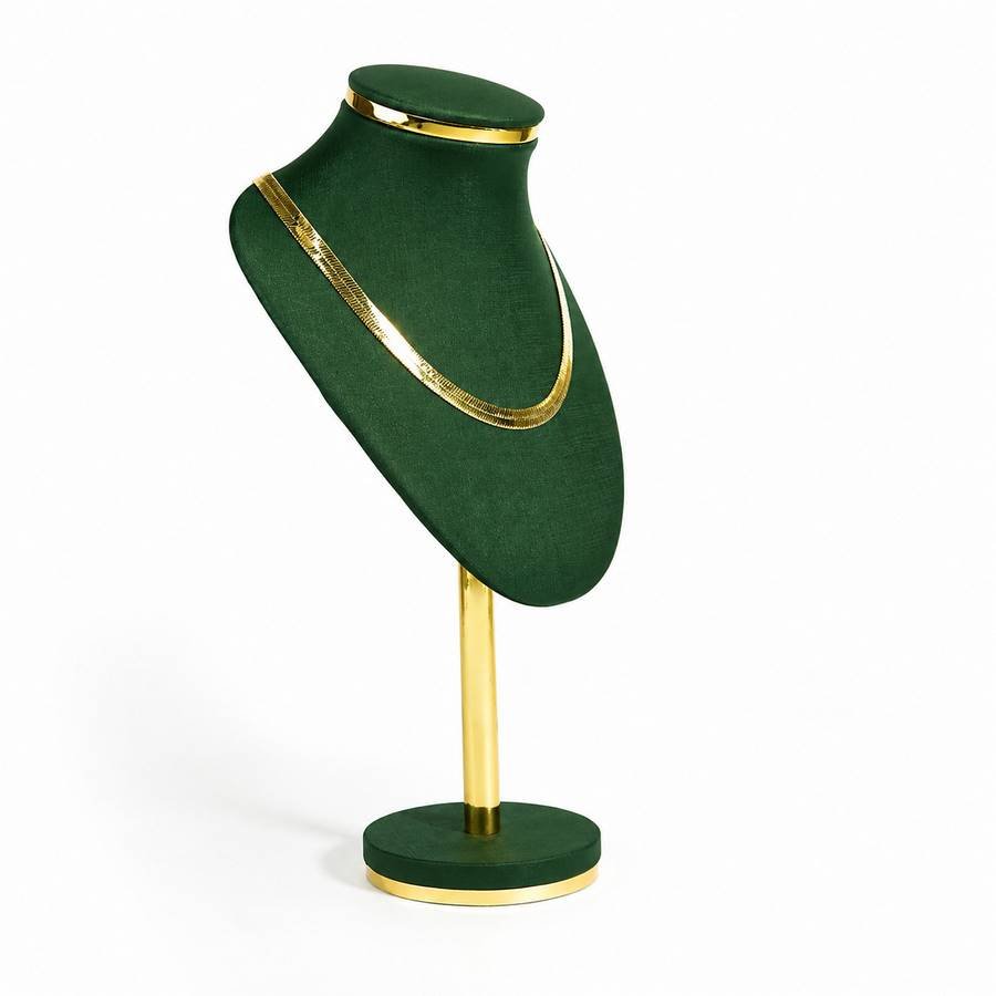 Busto Melodia M - 32,5x17,5 cm. Dunny Verde - Dourado Metalizado