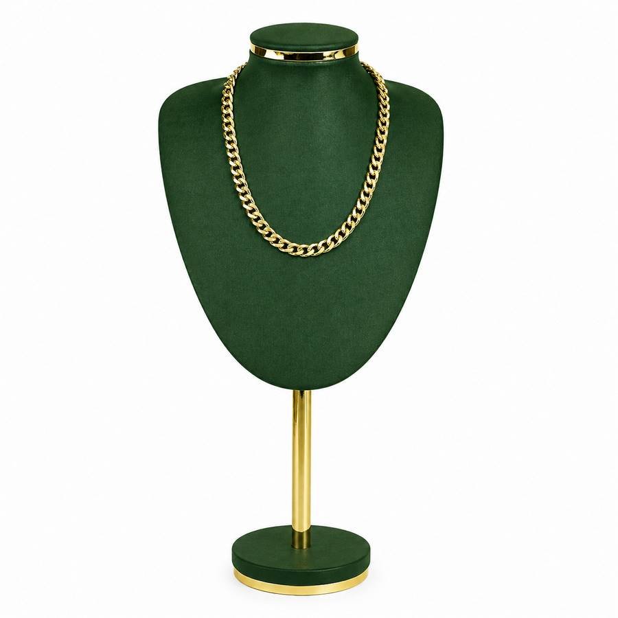 Busto Melodia Grande - 40x20,5 cm. Dunny Verde - Dourado Metalizado