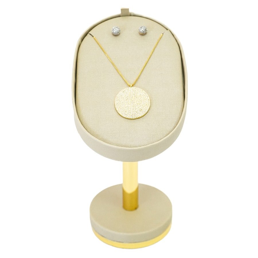 Expositor Gargantilha / Brinco Lux Dunny Champagne - Dourado Metalizado