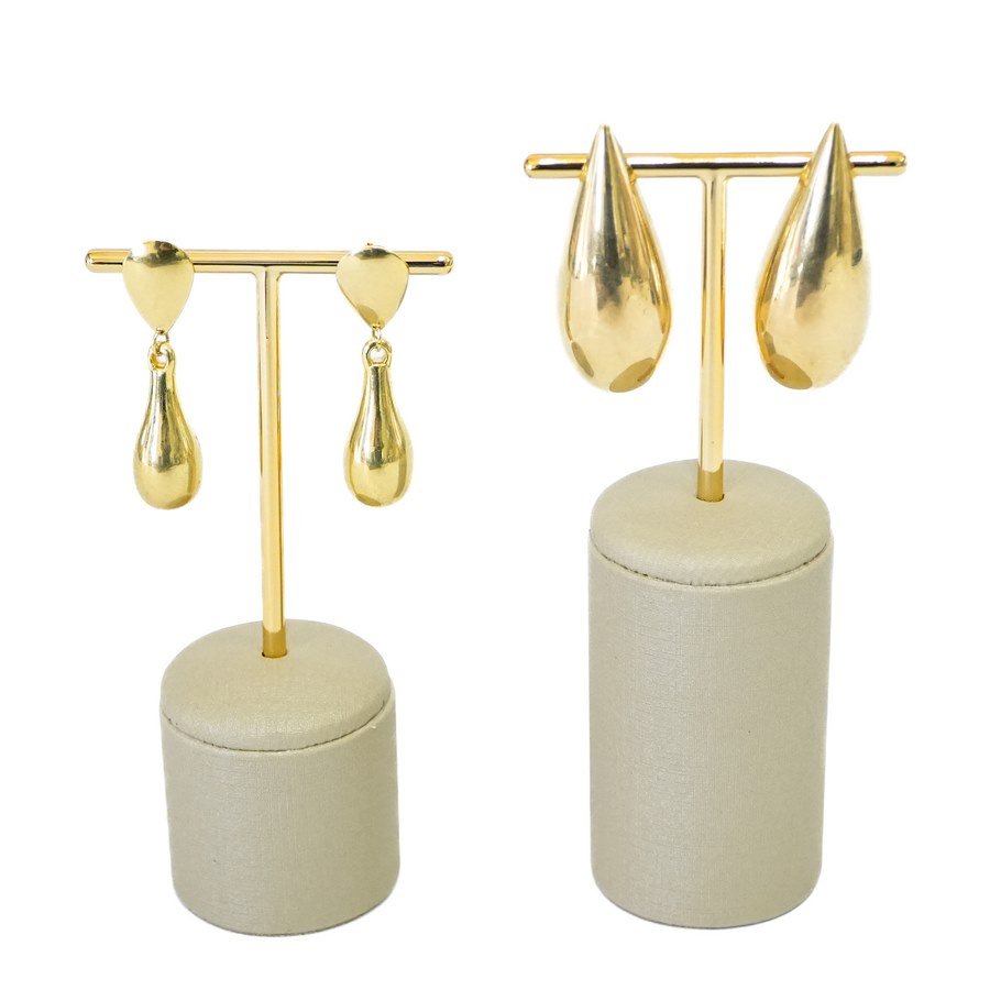 Expositor Brinco 2 Peças Lune Dunny Champagne - Dourado Metalizado