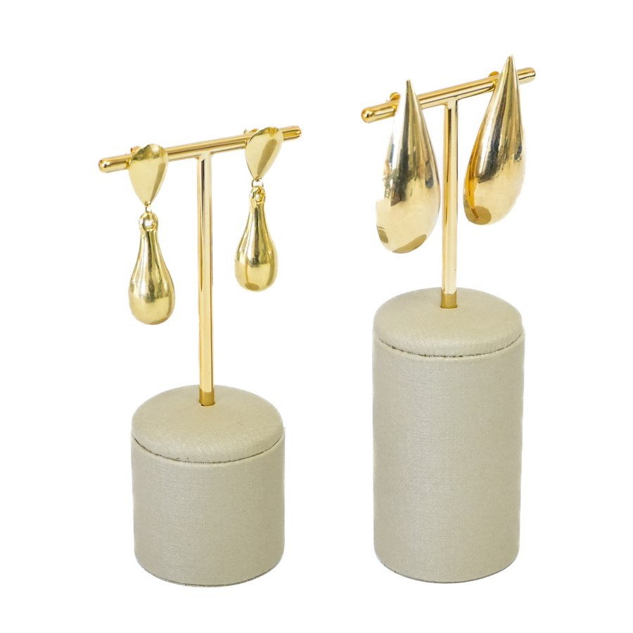 Expositor Brinco 2 Peças Lune Dunny Champagne - Dourado Metalizado
