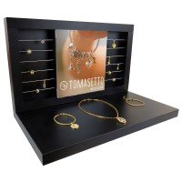 Vitrine Expositora para Joias - 25,3x44,2x27,8 cm. Preto