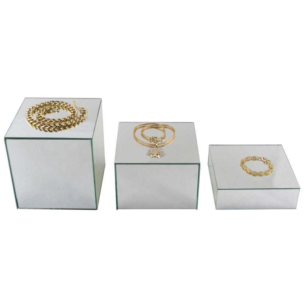 Trio Expositor Espelhado para Joias - 12,2x14x14,5 cm. .