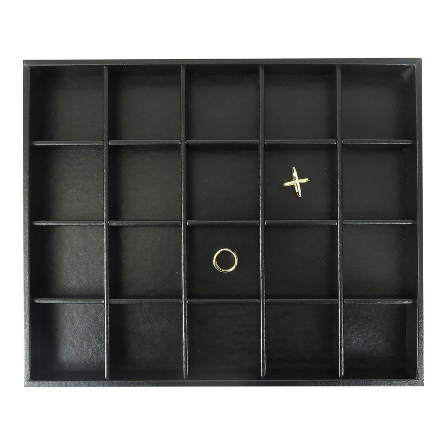 Bandeja Grande Expositora para Joias - 29,5x36,5x3,3 cm. Vinil Vinil Helene Preto