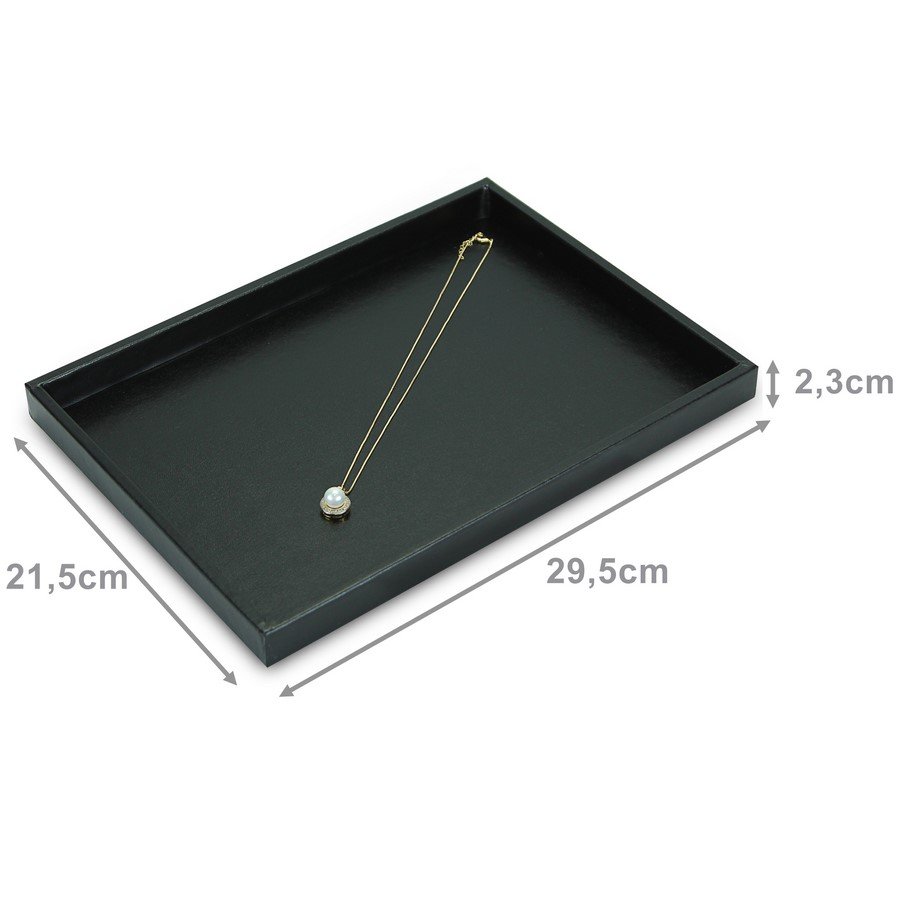 Bandeja Média Expositora - 21,5x29,5x2,3 cm. Vinil Vinil Helene Preto