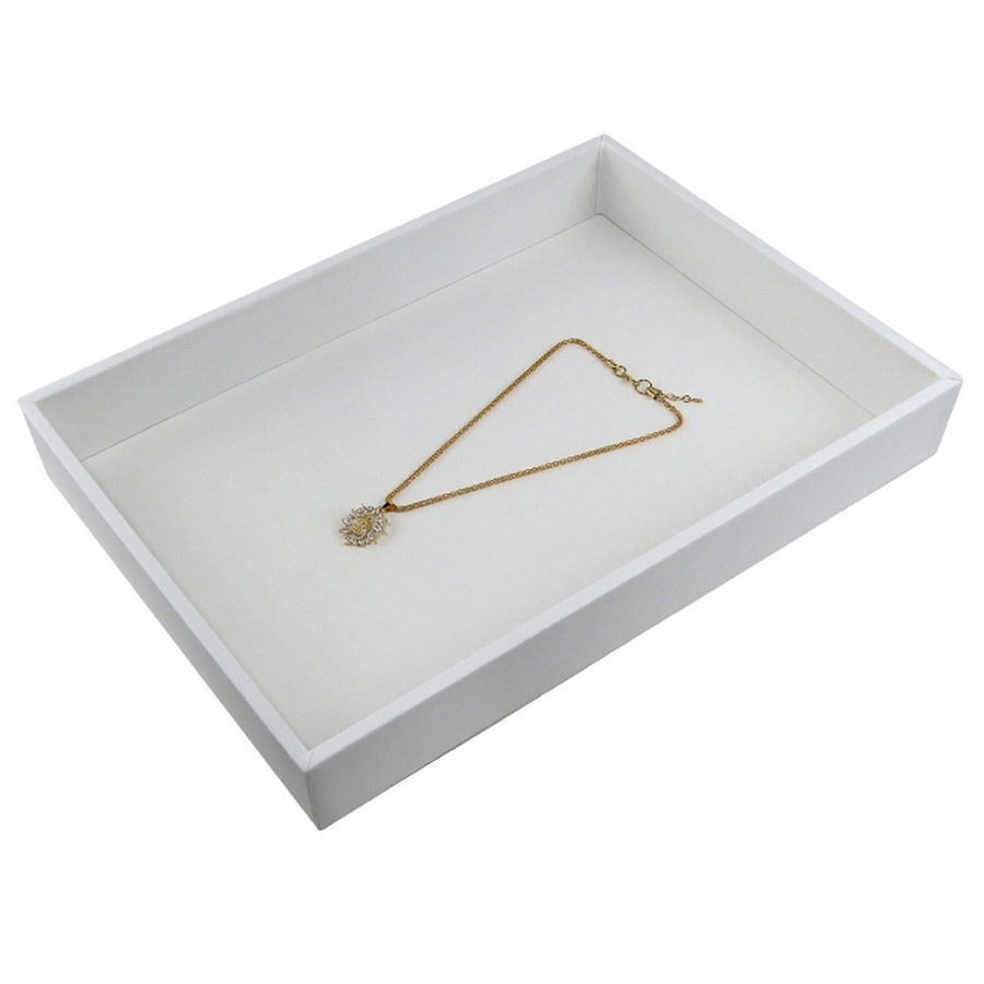 Bandeja Grande Expositora para Joias - 25,5x37,5x5 cm. Vinil Vinil Branco