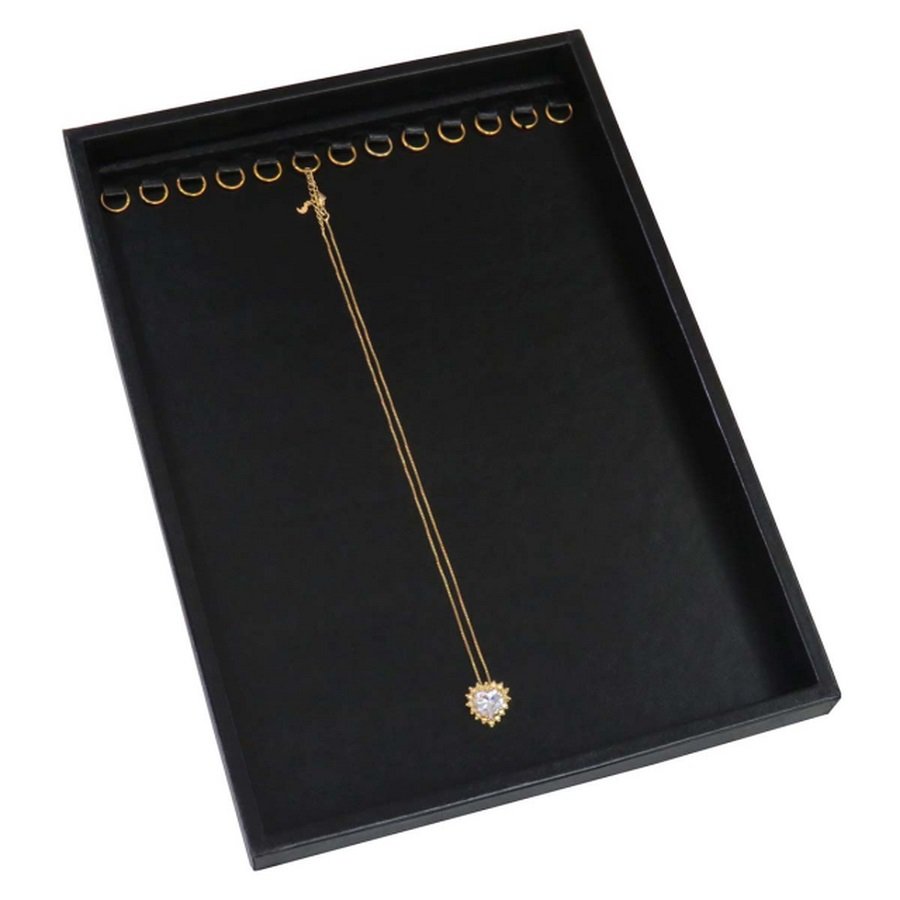 Bandeja Média Expositora para Correntes - 21,5x29,5x2,3 cm. Vinil Vinil Helene Preto