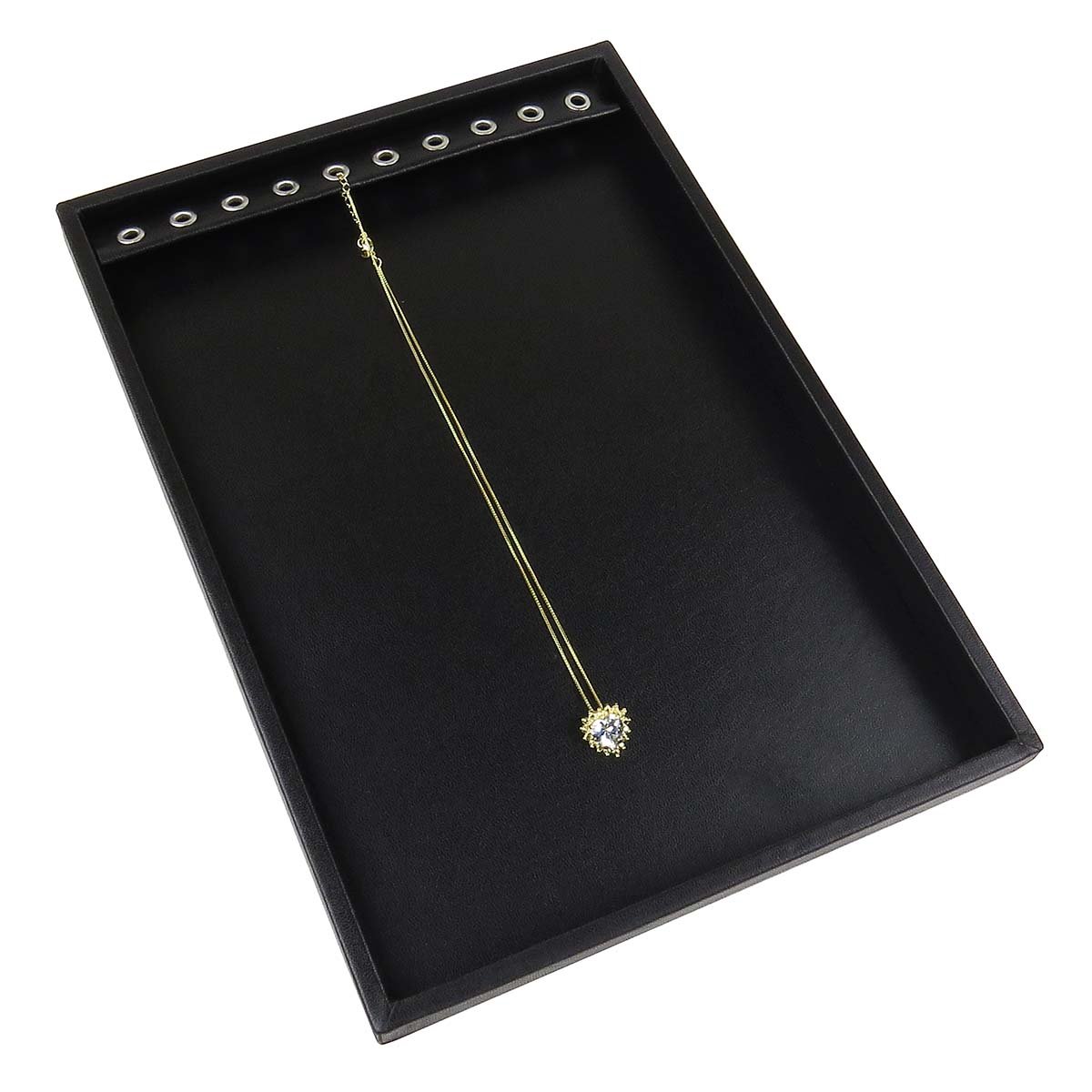 Bandeja Média Expositora para Correntes - 21,5x29,5x2,3 cm. Vinil Vinil Helene Preto