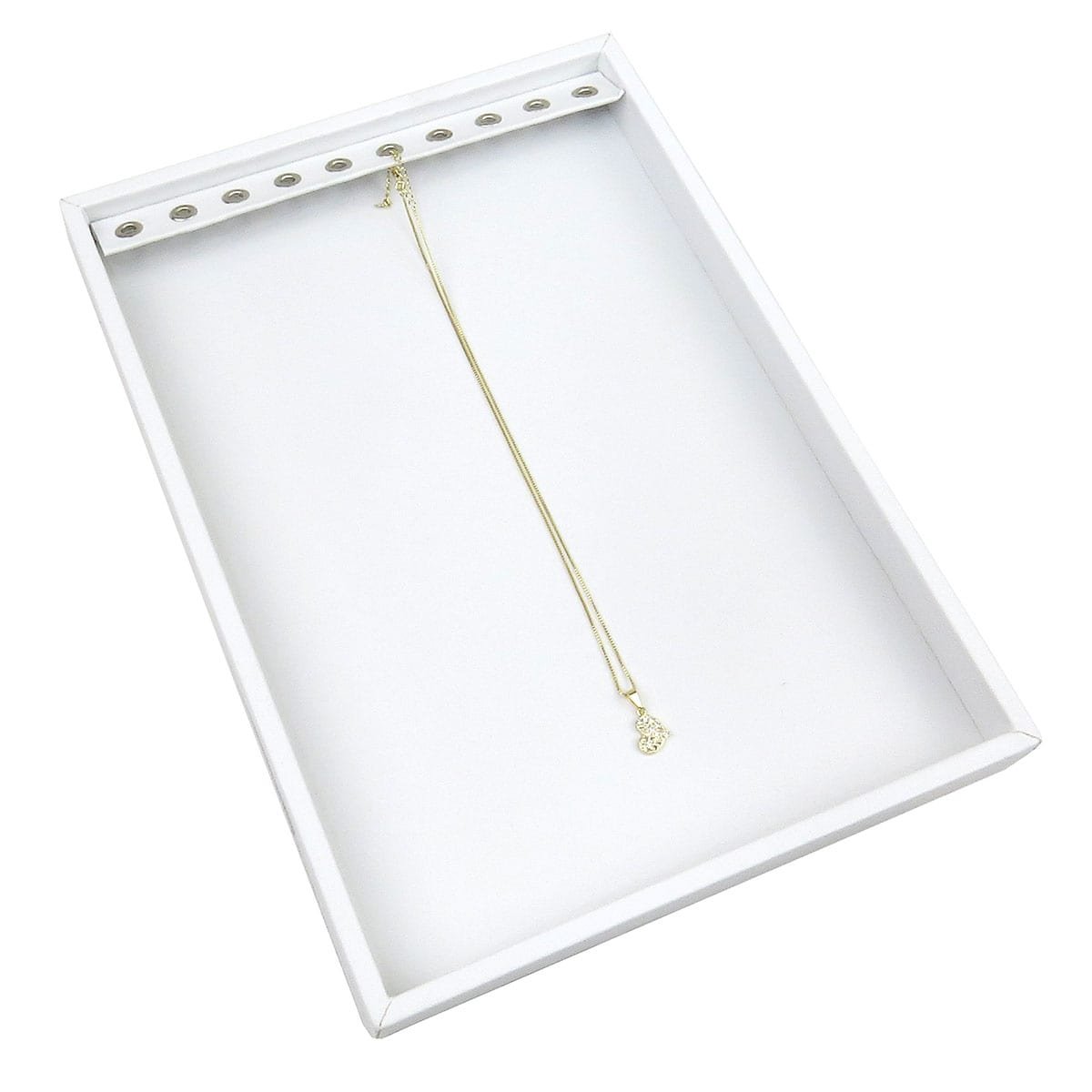 Bandeja Média Expositora para Correntes - 21,5x29,5x2,3 cm. Vinil Vinil Branco