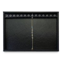 Bandeja Média Expositora para Pulseiras - 21,5x29,5x2,3 cm. Vinil Vinil Helene Preto