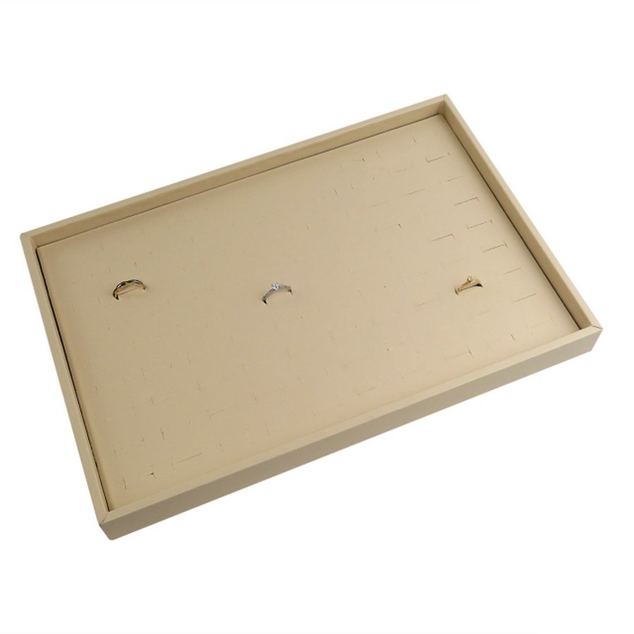 Bandeja Grande Expositora para Aneis - 25,5x37,5x3,3 cm. Vinil Vinil Marfim