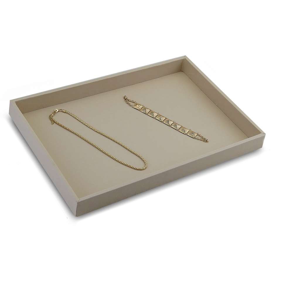 Bandeja Grande Expositora para Joias - 25,5x37,5x3,3 cm. Vinil Vinil Marfim