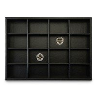 Bandeja Média Expositora para Joias - 21,5x29,5x3,3 cm. Vinil Vinil Helene Preto