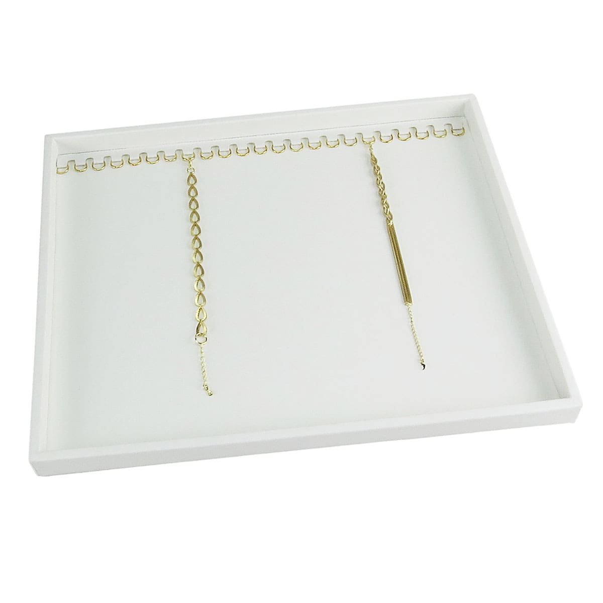 Bandeja Grande Expositora para Pulseiras - 29,5x36,5x2,3 cm. Vinil Vinil Branco