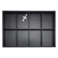 Bandeja Média Expositora para Joias - 21,5x29,5x3,3 cm. Vinil Vinil Helene Preto
