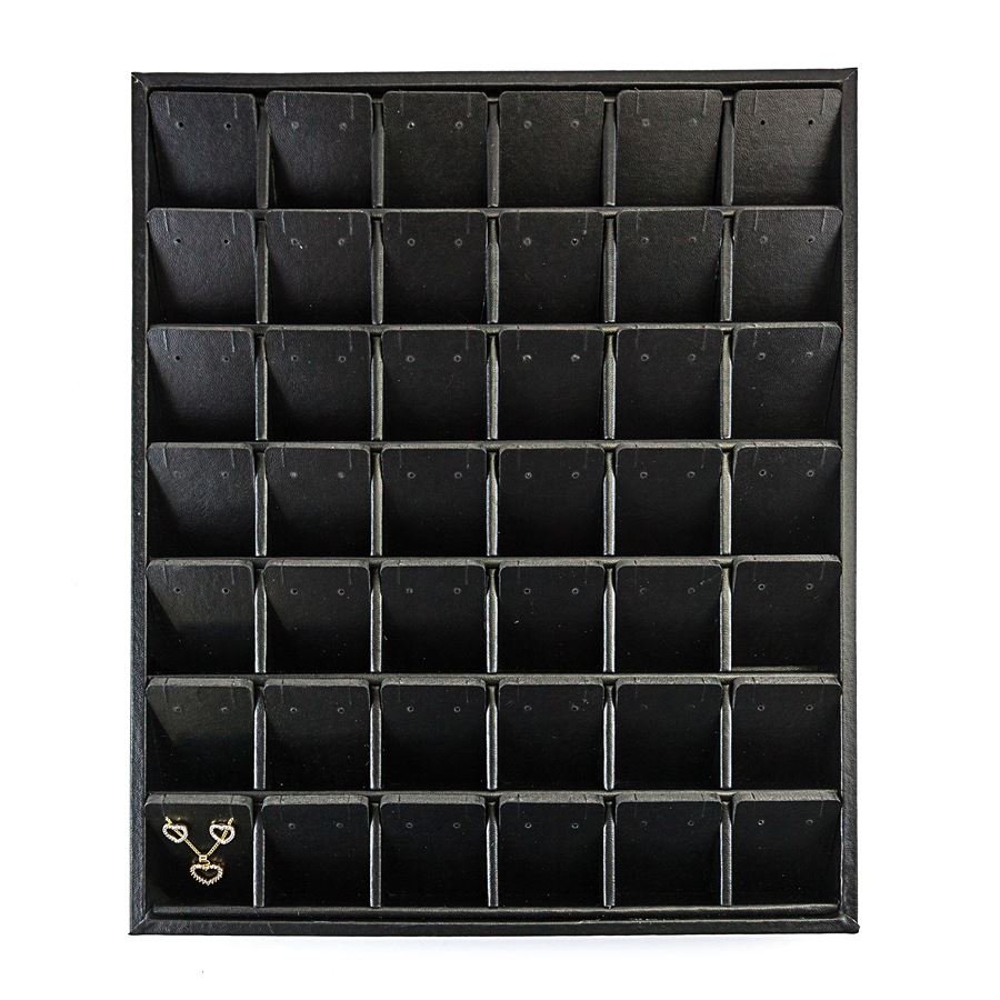 Bandeja Expositora Para Joias-Tamanho -29,5x36,5x3,3 cm Vinil Vinil Helene Preto
