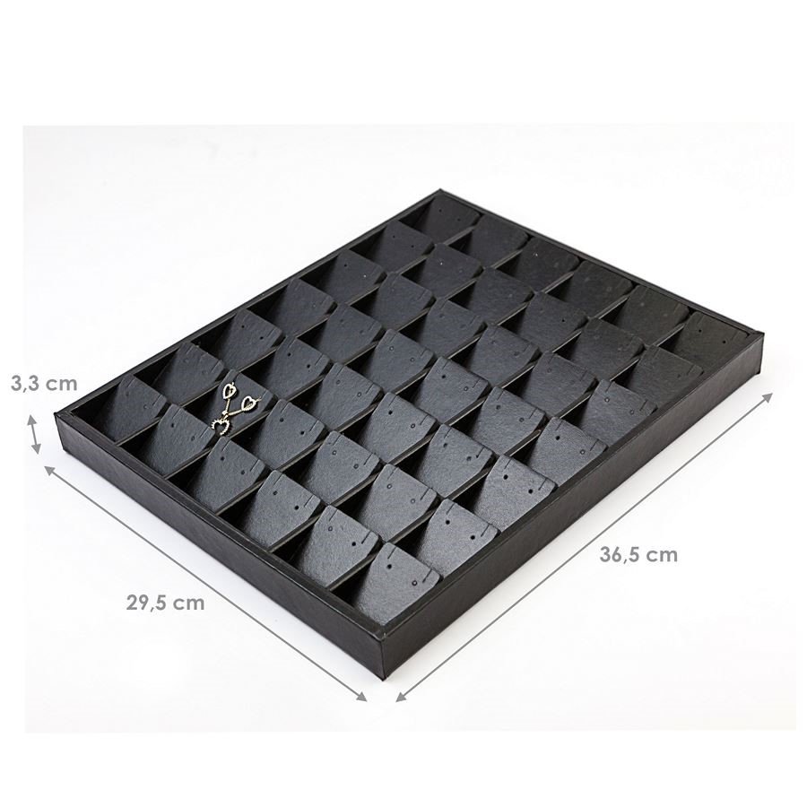 Bandeja Expositora Para Joias-Tamanho -29,5x36,5x3,3 cm Vinil Vinil Helene Preto
