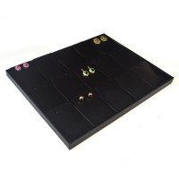 Bandeja Expositora Para Joias Com Cartelas 29,5x36,5x3,3 cm Vinil Vinil Helene Preto