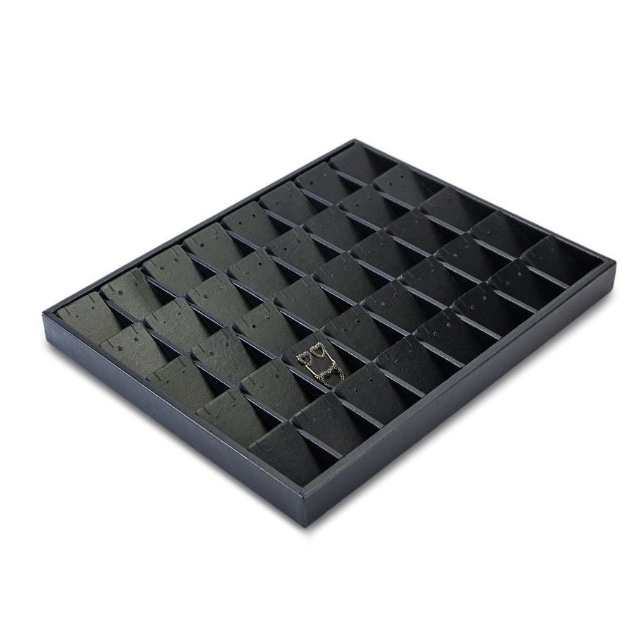 Bandeja Expositora Para Joias Com Cartelas 29,5x36,5x3,3 cm Vinil Vinil Helene Preto