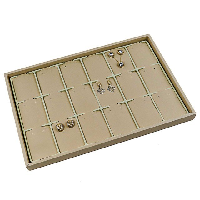 Bandeja Expositora Para Joias Com Cartelas 25,5x37,5x2,3 cm Vinil Vinil Marfim