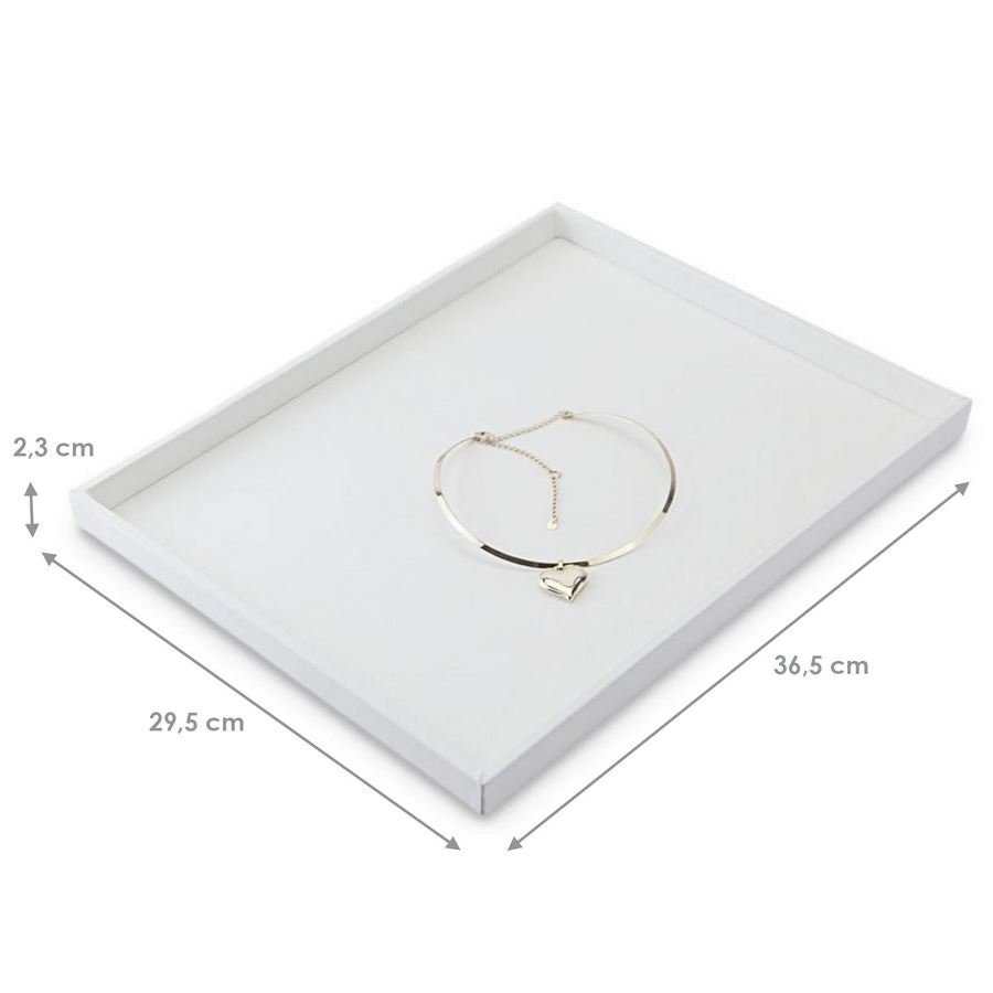 Bandeja Expositora Para Joias Grande Lisa 29,5x36,5x2,3 cm Vinil Vinil Branco