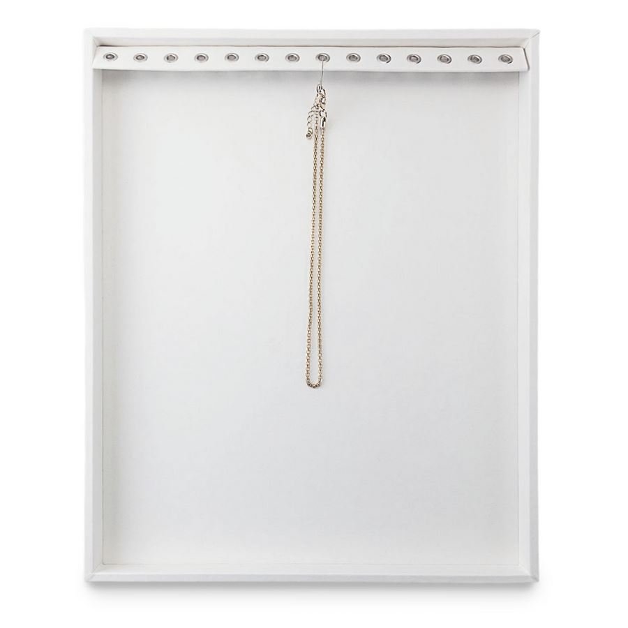 Bandeja Expositora Para Correntes Com Ilhós 29,5x36,5x2,3 cm Vinil Vinil Branco