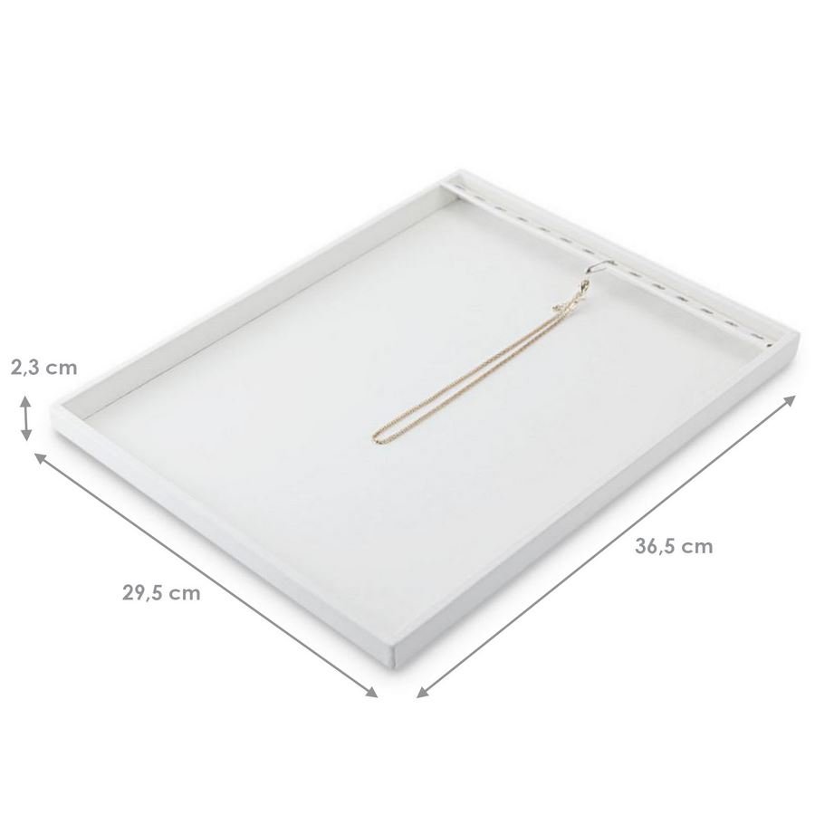 Bandeja Expositora Para Correntes Com Ilhós 29,5x36,5x2,3 cm Vinil Vinil Branco