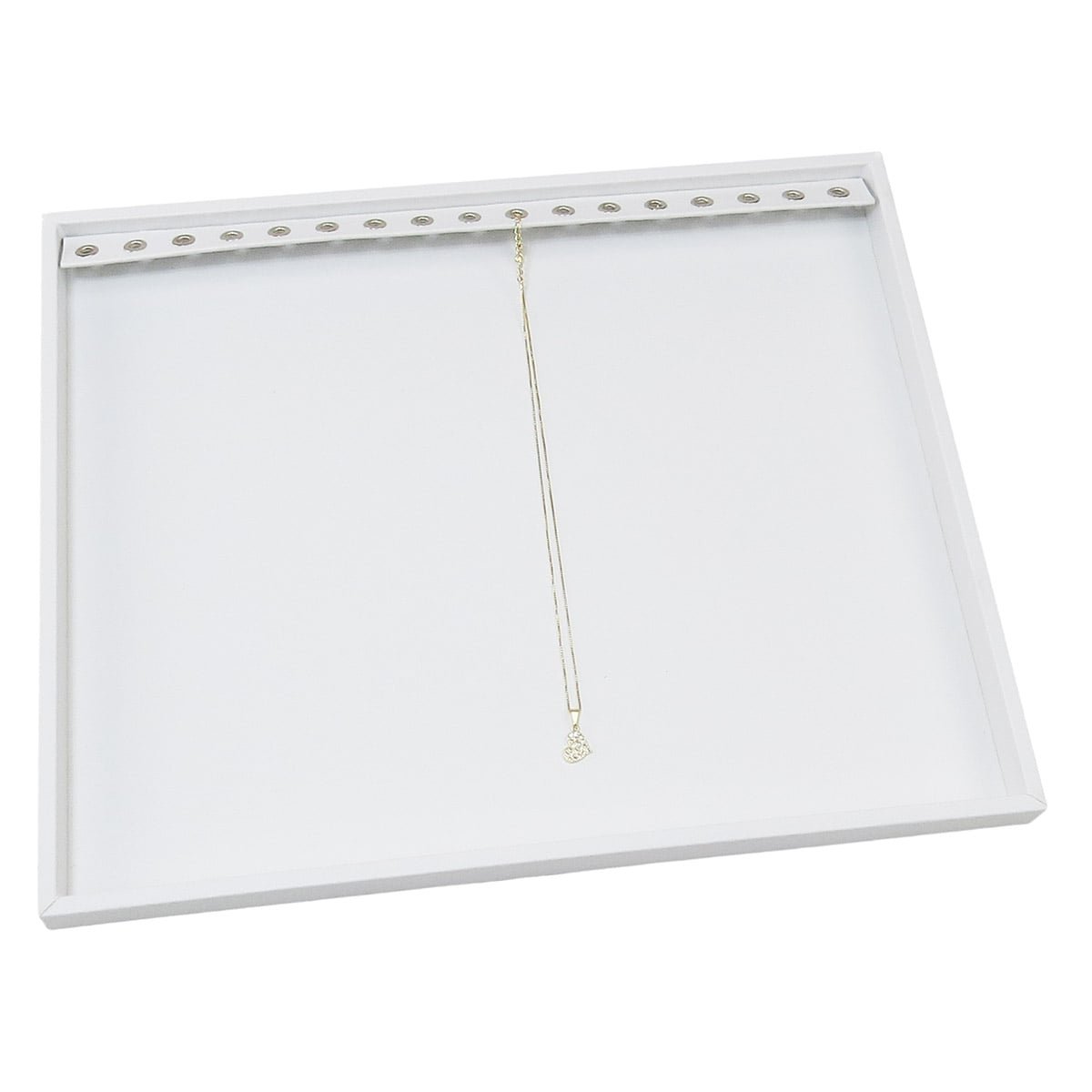 Bandeja Expositora Para Pulseiras Com Ilhós 29,5x36,5x2,3 cm Vinil Vinil Branco