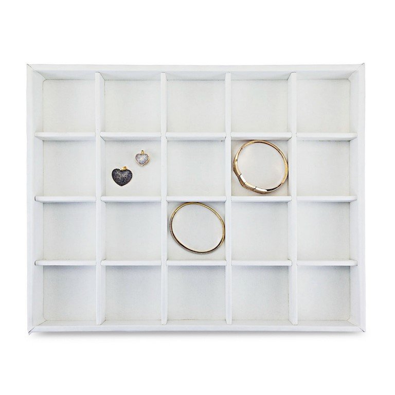 Bandeja Grande Expositora para Joias - 29,5x36,5x3,3 cm. Vinil Vinil Branco