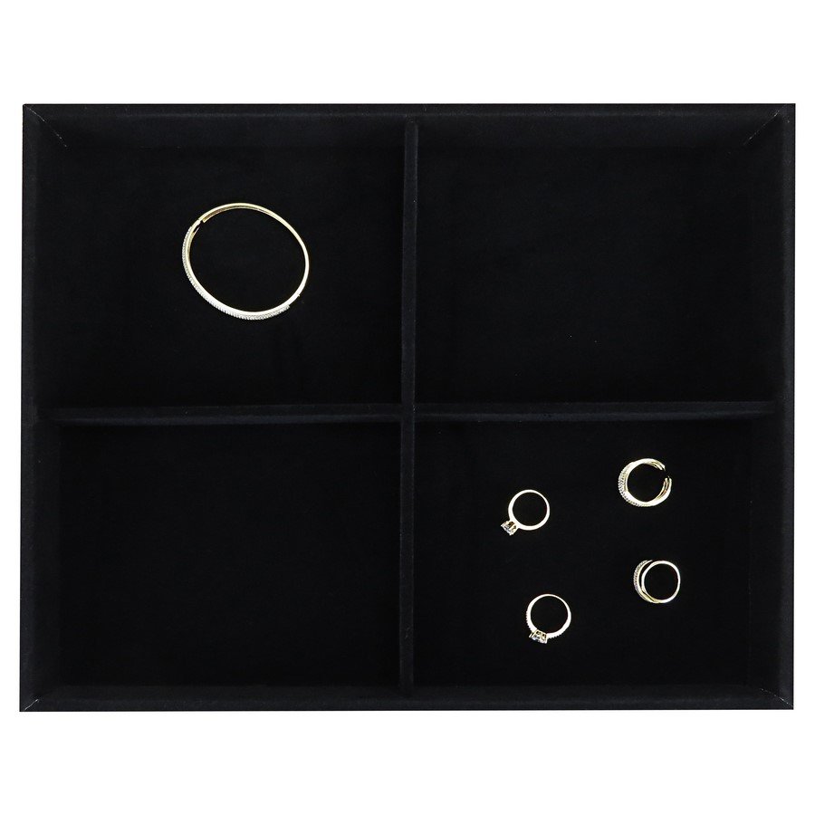 Bandeja Grande Expositora para Joias - 29,5x36,5x3,3 cm. Veludo Preto