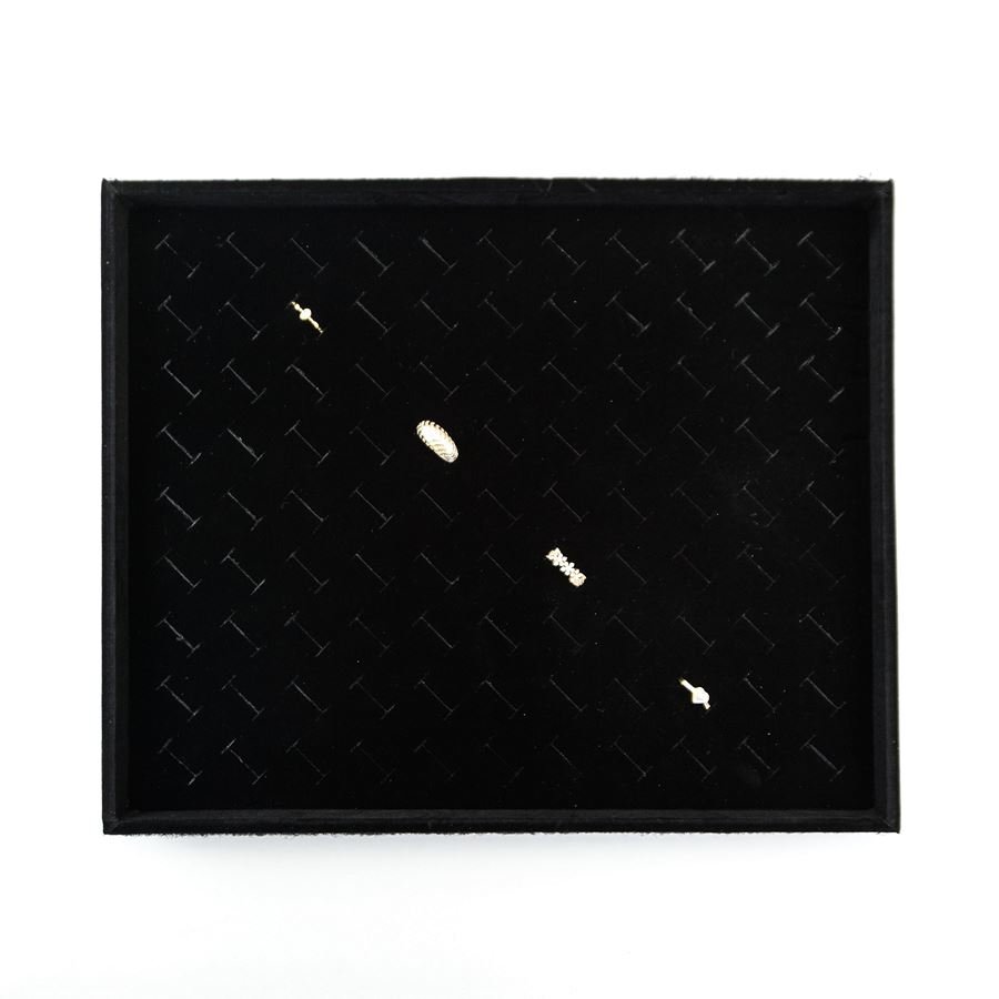 Bandeja Grande Expositora para Anéis - 29,5x36,5x3,3 cm. Veludo Preto