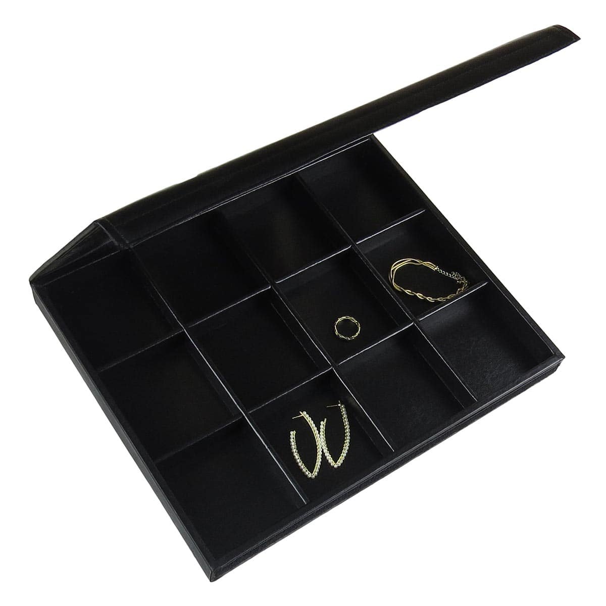 Bandeja Grande Expositora para Joias - 29,5x36,5x3,3 cm. Vinil Vinil Helene Preto