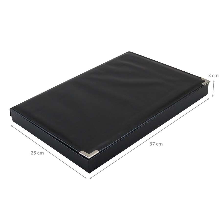 Bandeja 25x37x3 Slim 104 Fendas Anel c/Tampa Cant. Vinil Vinil Preto - Vinil Marfim