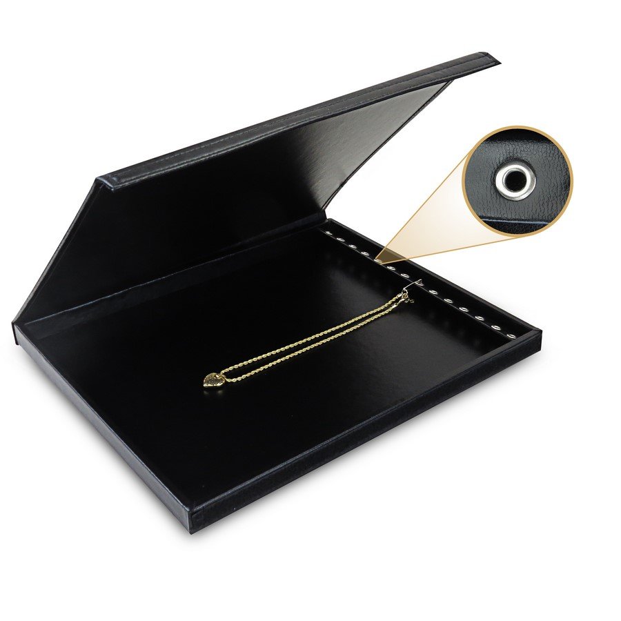 Bandeja Grande Expositora para Correntes - 29,5x36,5x2,3 cm. Vinil Vinil Helene Preto