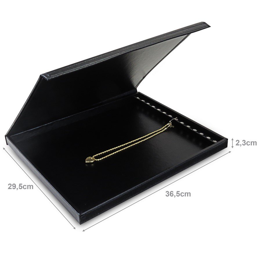 Bandeja Grande Expositora para Correntes - 29,5x36,5x2,3 cm. Vinil Vinil Helene Preto