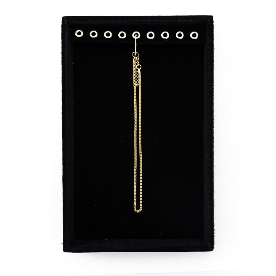 Bandeja Pequena Expositora para Correntes - 18x25,5x3,3 cm. Veludo Preto