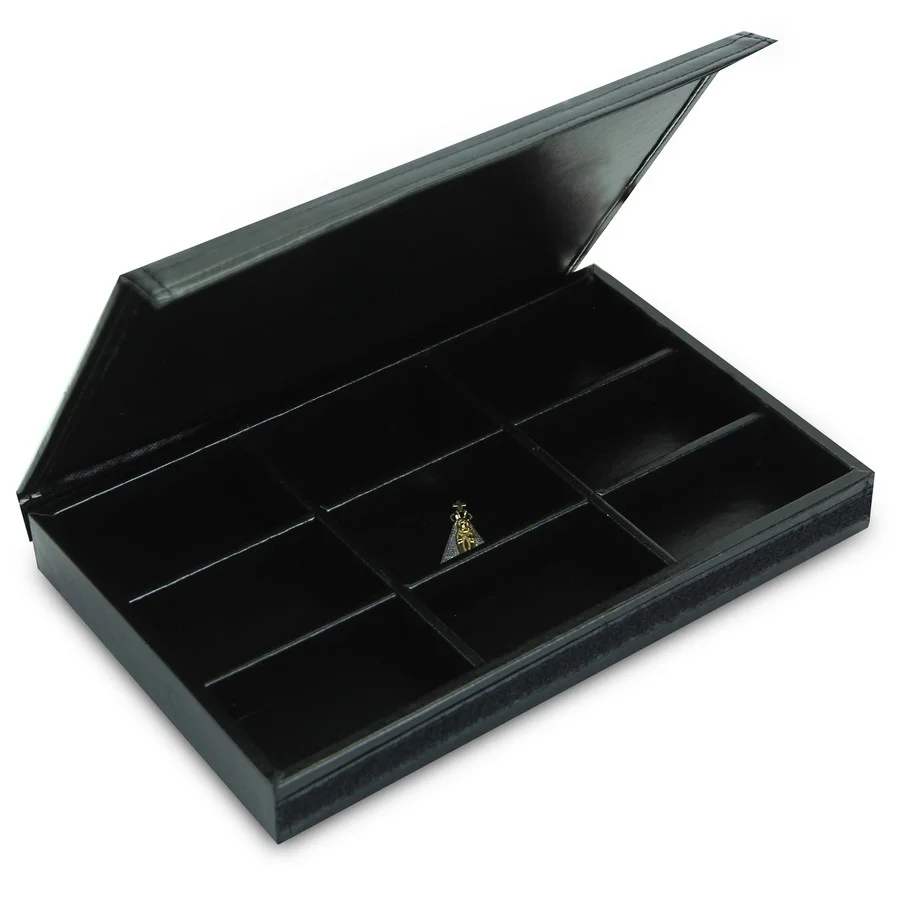 Bandeja Pequena Expositora para Joias - 18x28,5x3,3 cm. Vinil Vinil Helene Preto