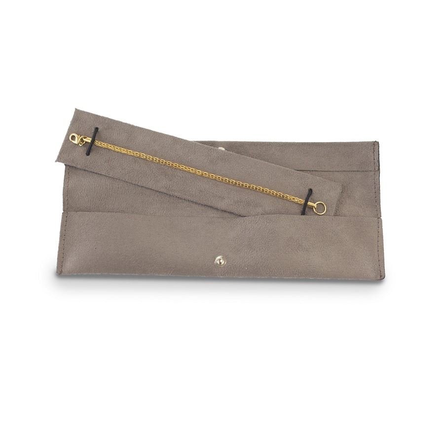 Estojo c/ Placa p/ Pulseira 4,5x22,5 cm Suede Marrom