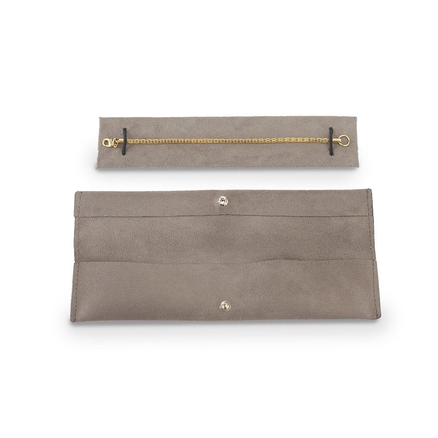 Estojo c/ Placa p/ Pulseira 4,5x22,5 cm Suede Marrom